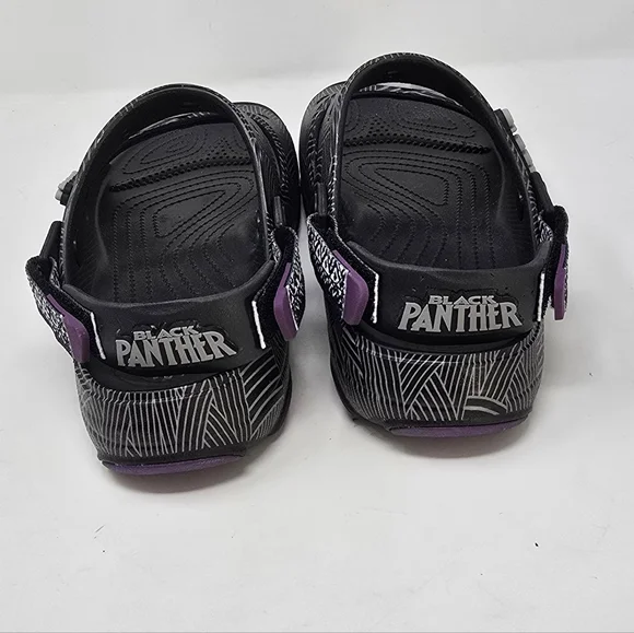 Unisex Crocs X Black Panther Wakanda Forever slide on women 10/men 8 beach - Picture 6 of 10